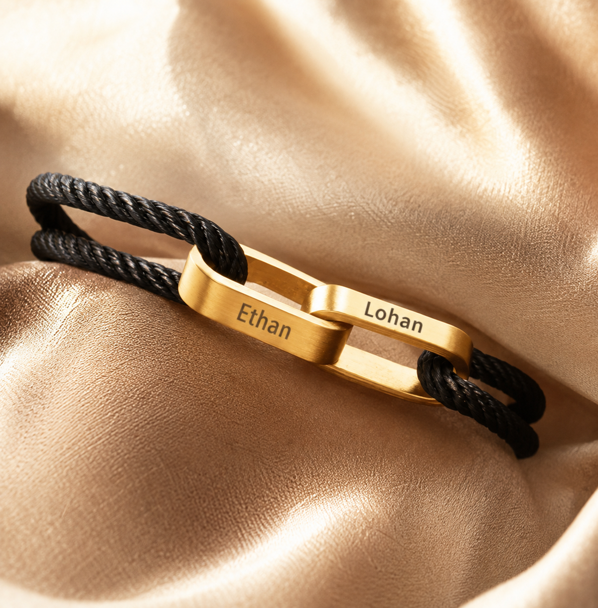 "Always Near You" | Personalised Interlocking Name Bracelet for Couples
