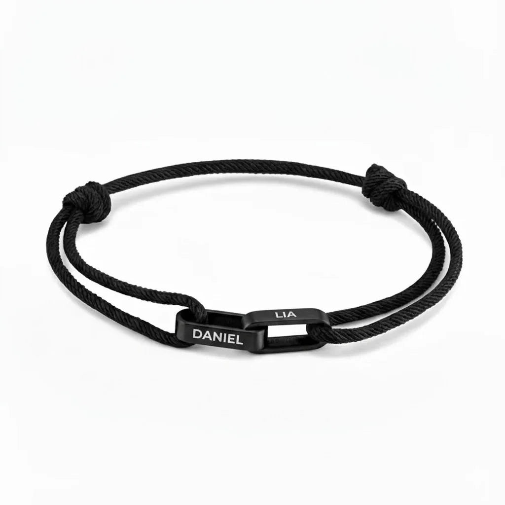 "Always Near You" | Personalised Interlocking Name Bracelet for Couples