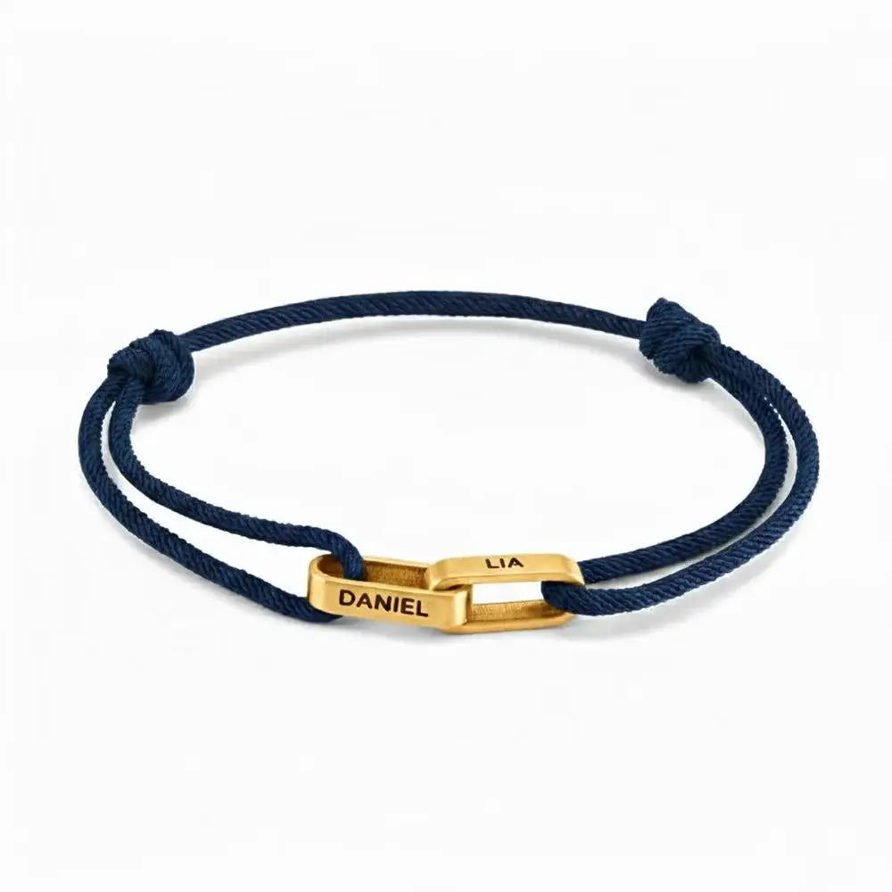 "Always Near You" | Personalised Interlocking Name Bracelet for Couples
