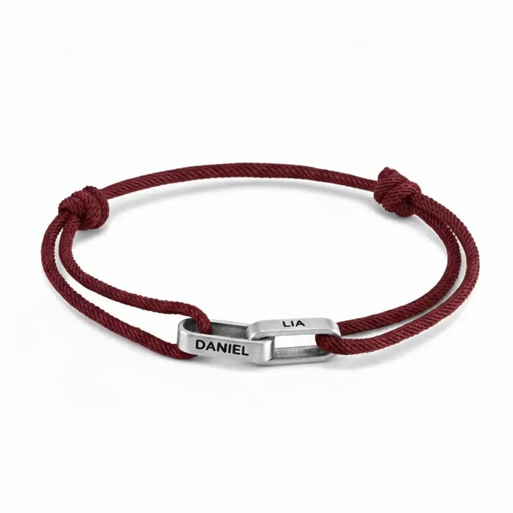 "Always Near You" | Personalised Interlocking Name Bracelet for Couples