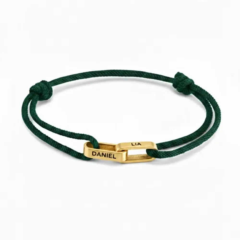 "Always Near You" | Personalised Interlocking Name Bracelet for Couples