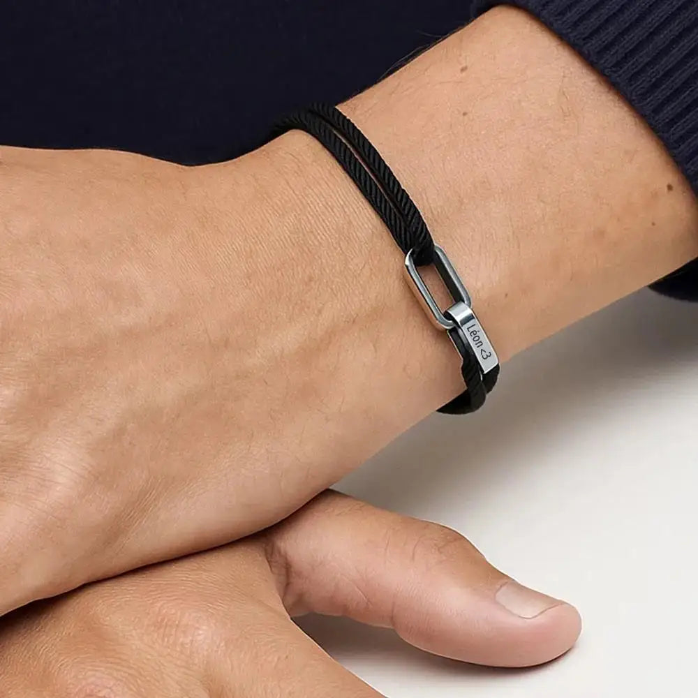 "Always Near You" | Personalised Interlocking Name Bracelet for Couples