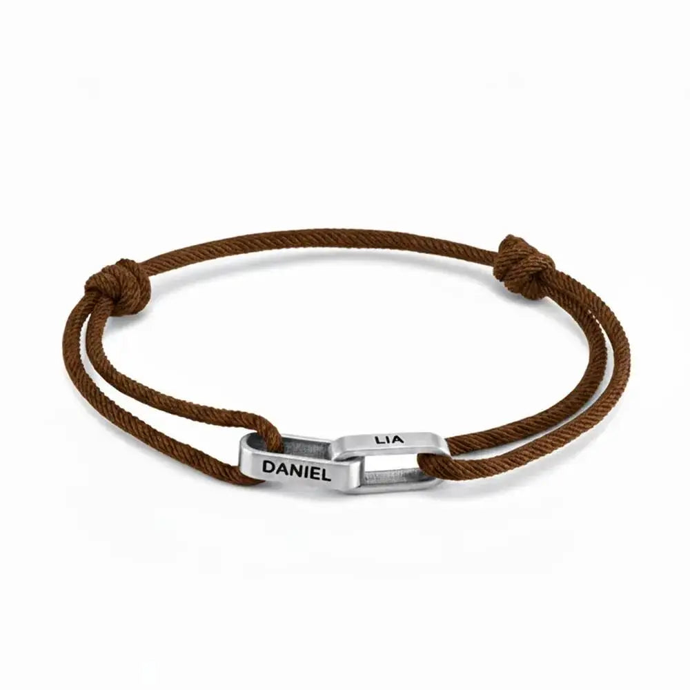 "Always Near You" | Personalised Interlocking Name Bracelet for Couples