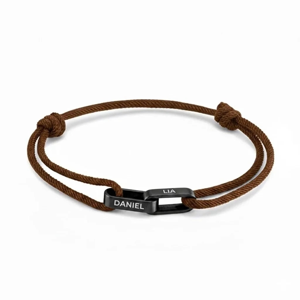 "Always Near You" | Personalised Interlocking Name Bracelet for Couples