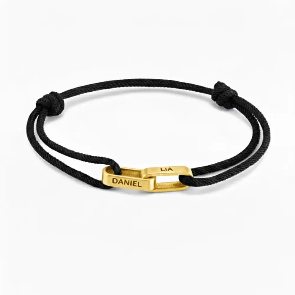 "Always Near You" | Personalised Interlocking Name Bracelet for Couples
