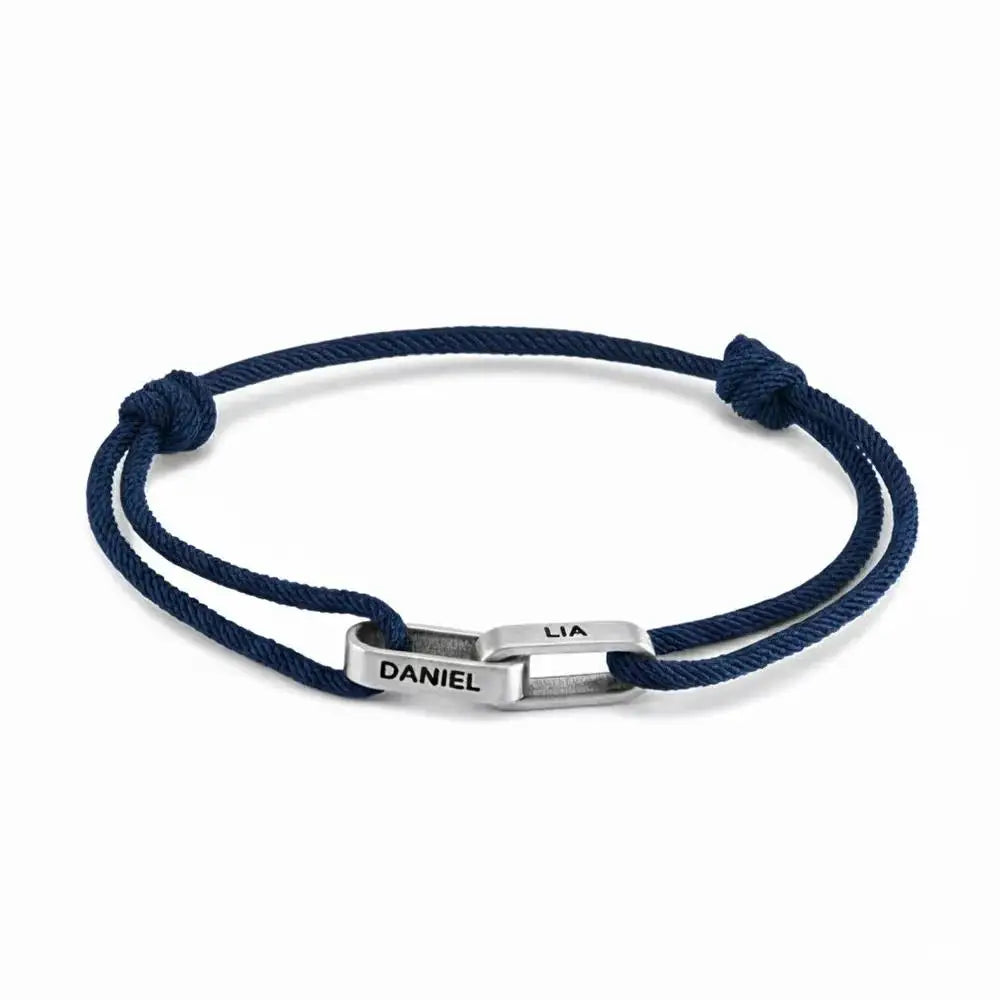 "Always Near You" | Personalised Interlocking Name Bracelet for Couples