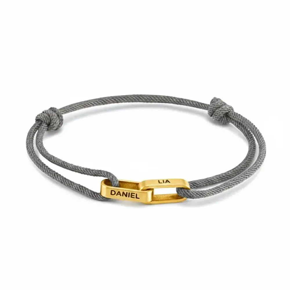 "Always Near You" | Personalised Interlocking Name Bracelet for Couples