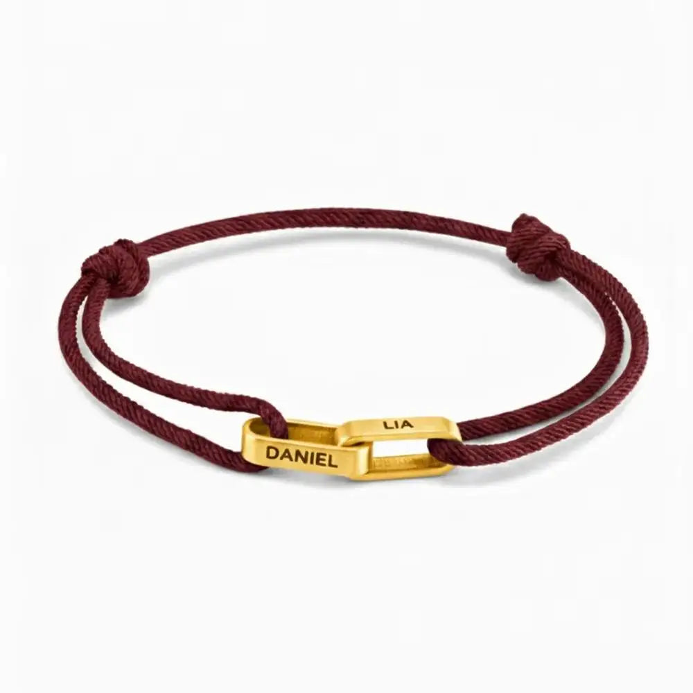 "Always Near You" | Personalised Interlocking Name Bracelet for Couples