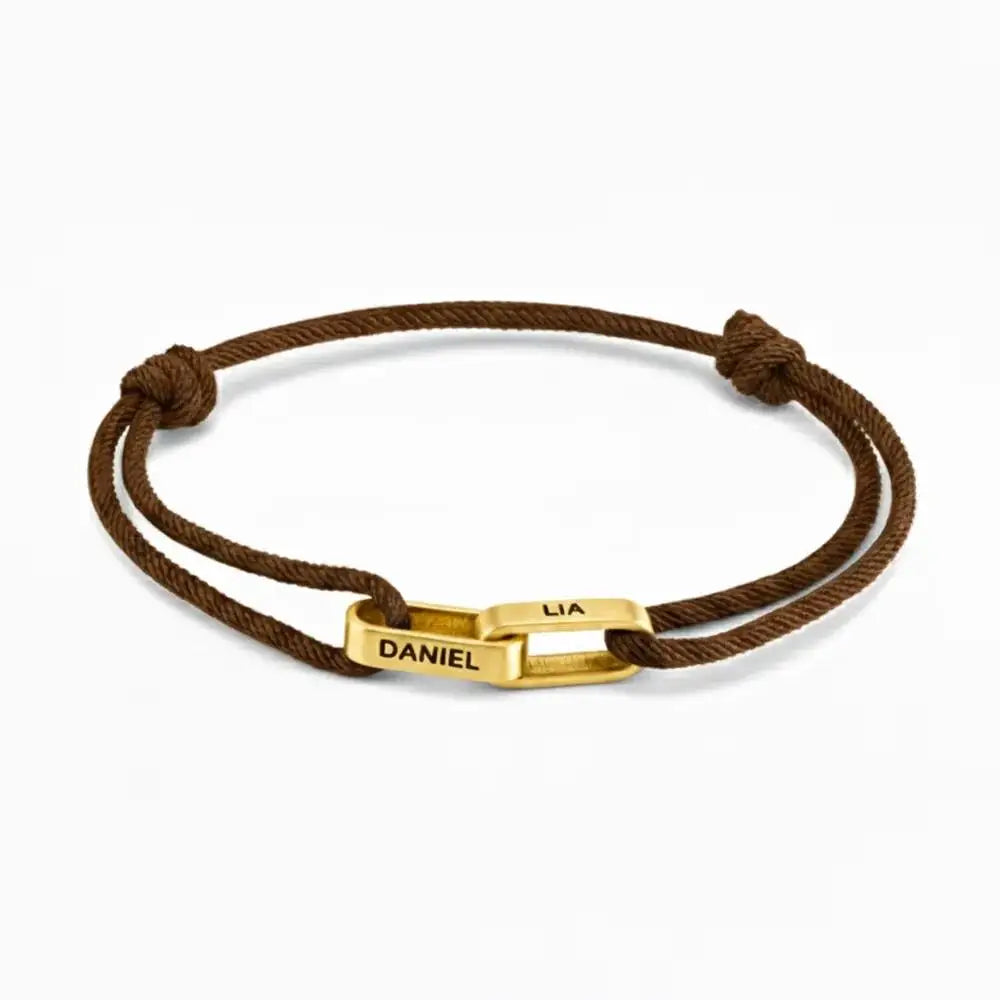 "Always Near You" | Personalised Interlocking Name Bracelet for Couples