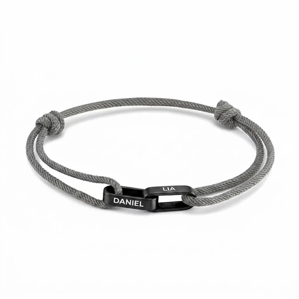 "Always Near You" | Personalised Interlocking Name Bracelet for Couples