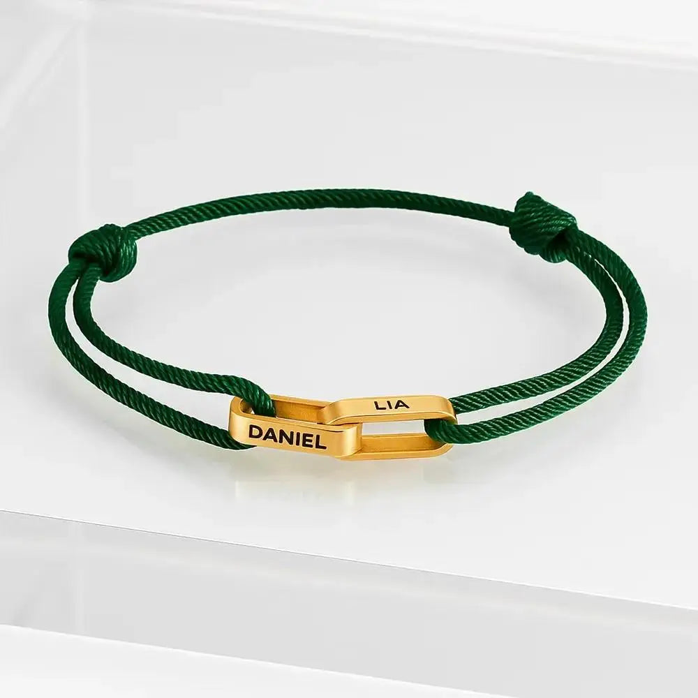 "Always Near You" | Personalised Interlocking Name Bracelet for Couples