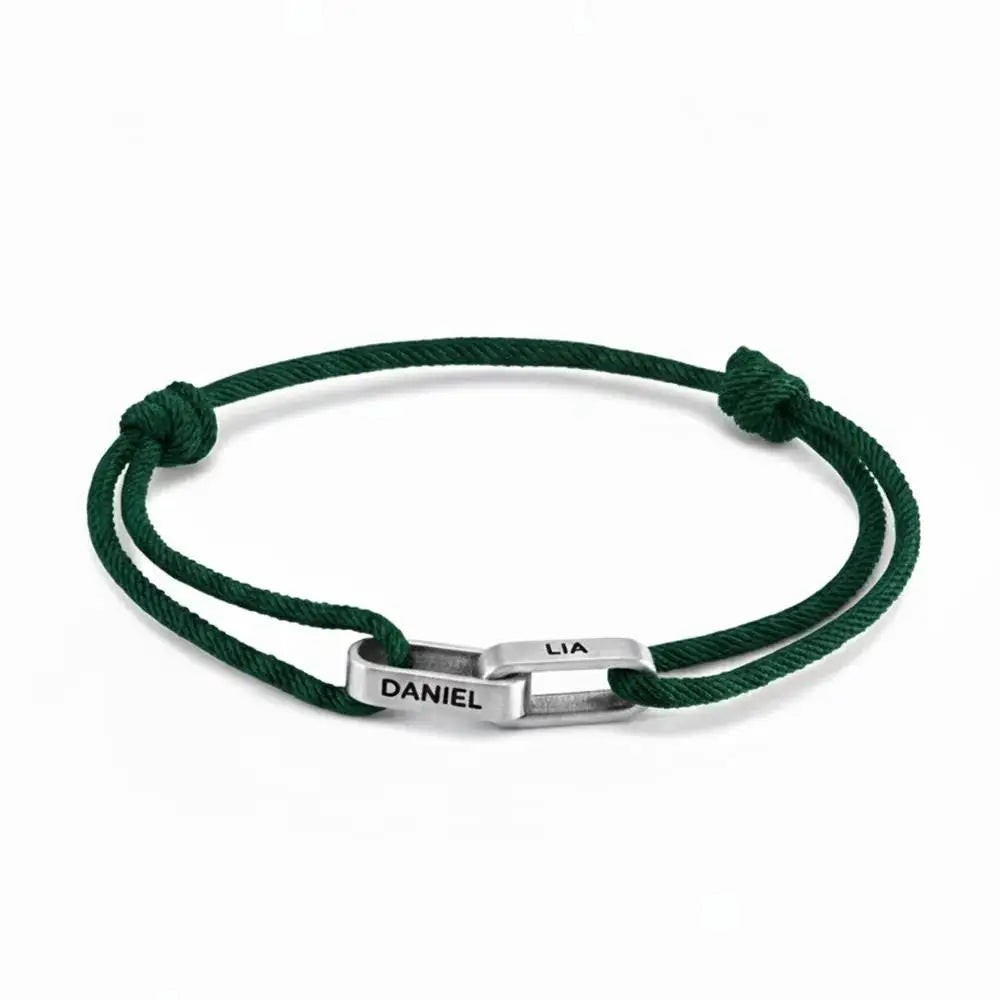 "Always Near You" | Personalised Interlocking Name Bracelet for Couples
