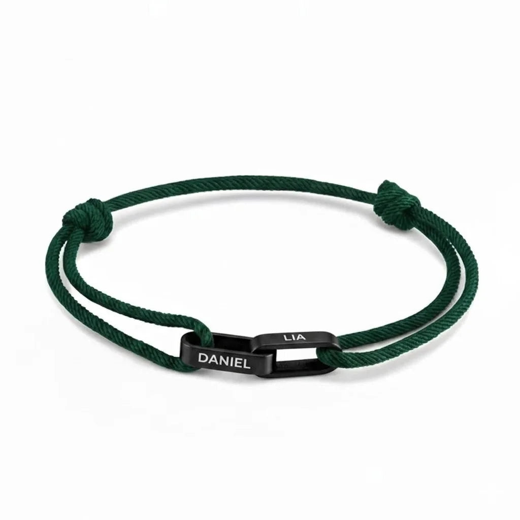 "Always Near You" | Personalised Interlocking Name Bracelet for Couples