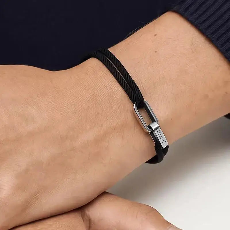"Always Near You" | Personalised Interlocking Name Bracelet for Couples