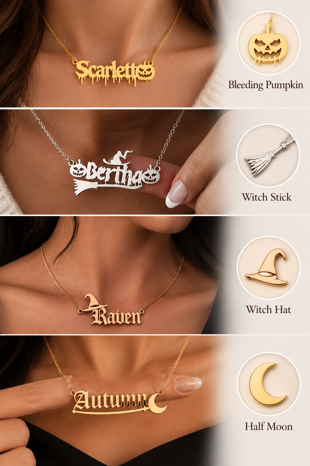 Personalised Halloween Name Necklace