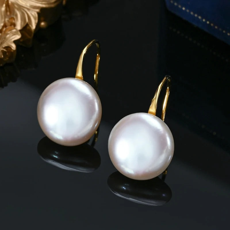 Vintage Button Drop Earrings for Women