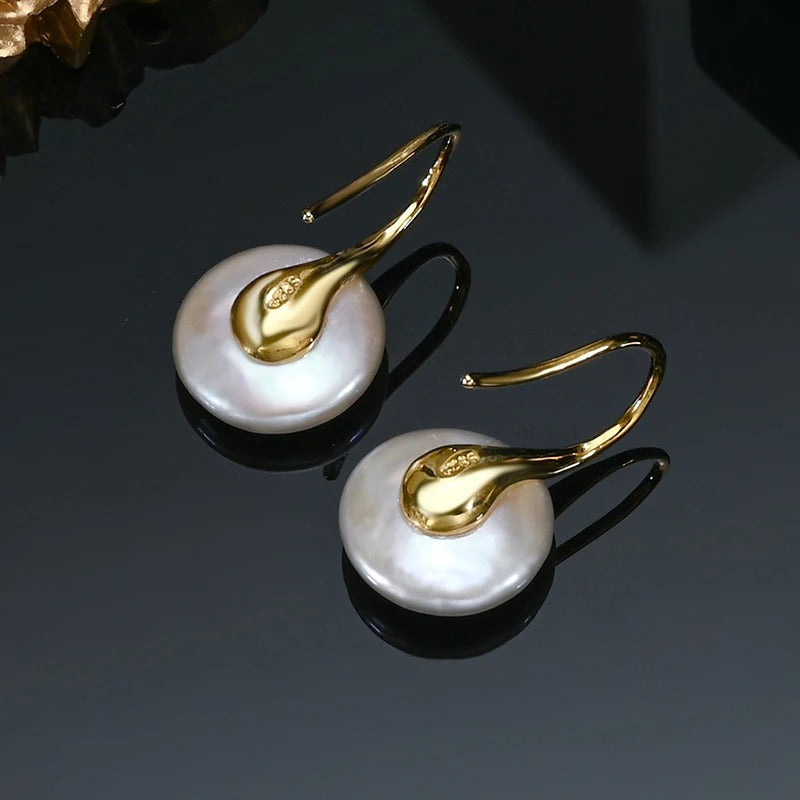 Vintage Button Drop Earrings for Women