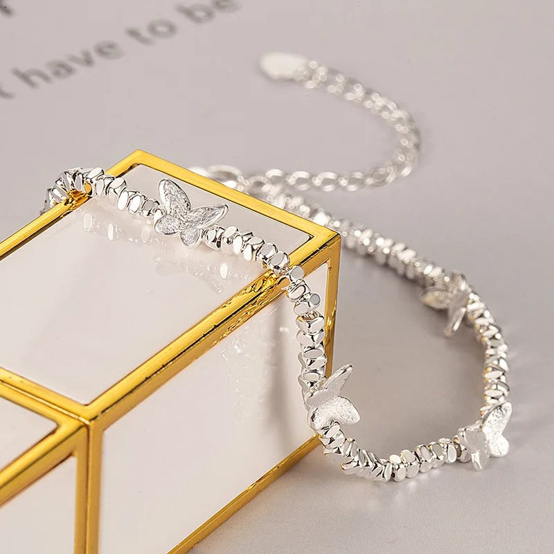 Butterfly Charm Beaded Bracelet for Women