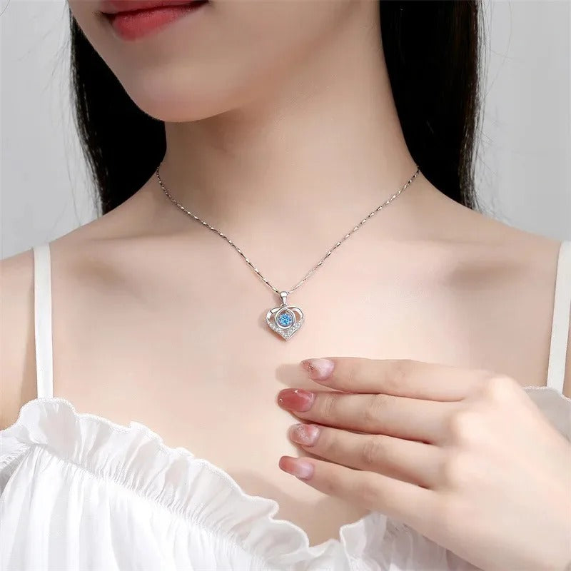 Heart Crystal Necklace & Bracelet Set for Women