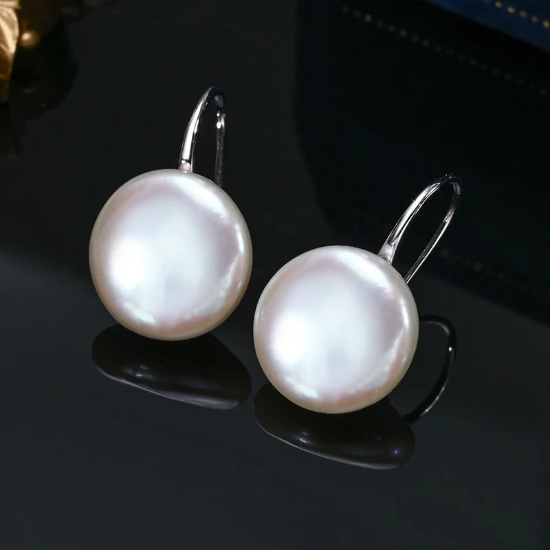 Vintage Button Drop Earrings for Women