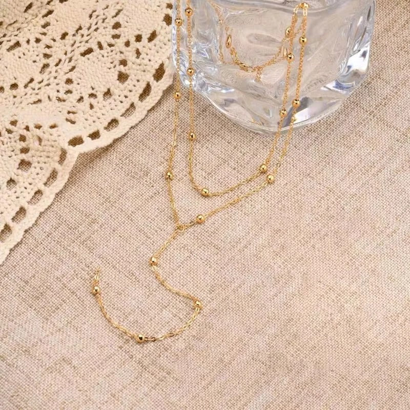 Layered Y-Shaped Lariat Necklace for Women