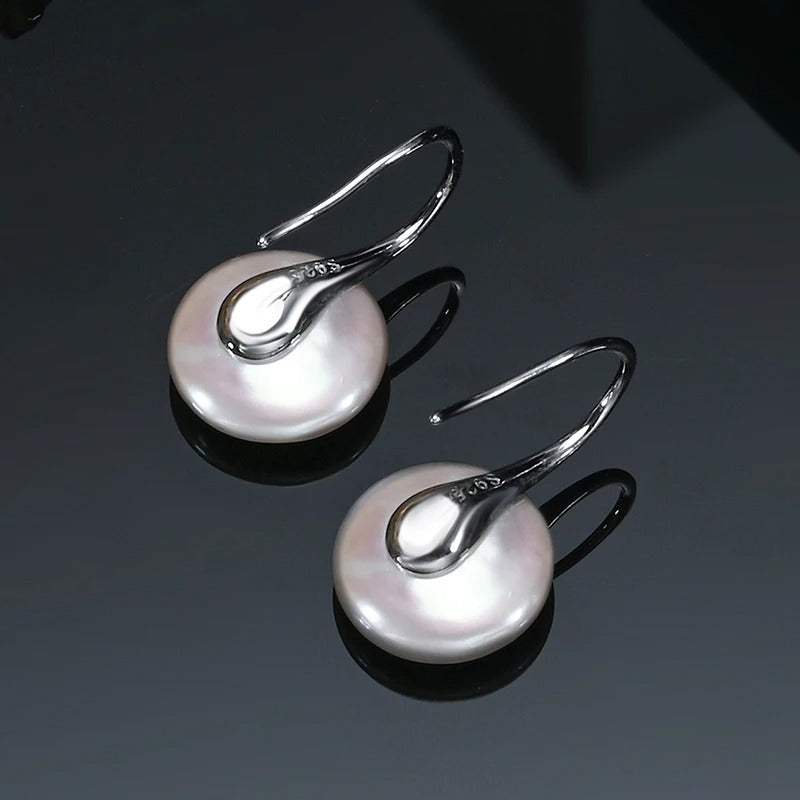 Vintage Button Drop Earrings for Women