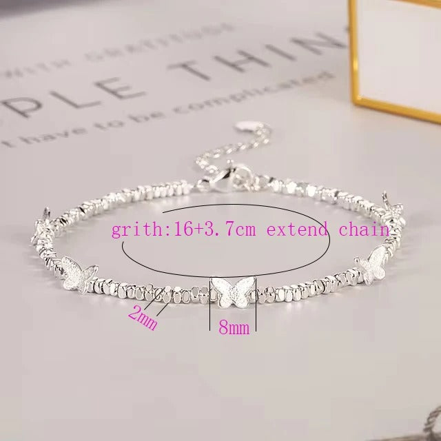 Butterfly Charm Beaded Bracelet for Women