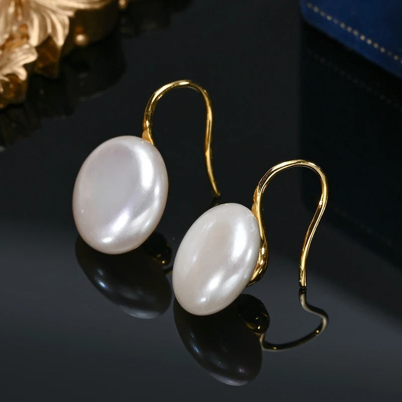 Vintage Button Drop Earrings for Women