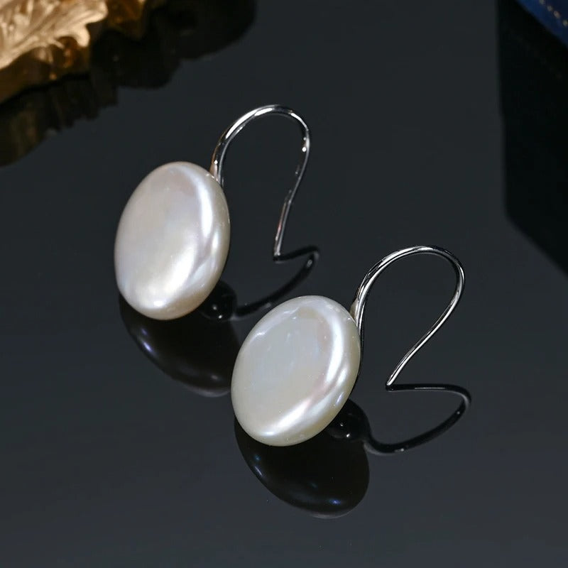 Vintage Button Drop Earrings for Women